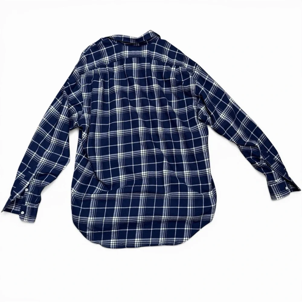 Polo by Ralph Lauren L Plaid Marlowe Wool Blend Blue Plaid Long Sleeve Shirt